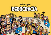 Malaimagen sigue la tradición del humor gráfico chileno aunque deja ver su corazón rojo, el humor no tiene banderas.